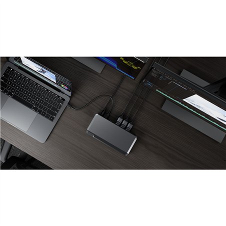 Alogic 100W USB-C DX3 Triple 4K Display Docking Station Space Gr
