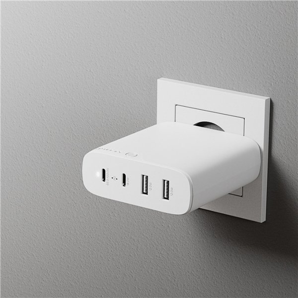 Alogic Rapid Power 100W 4-Port Fast GaN caric. + cavo 2m bianco