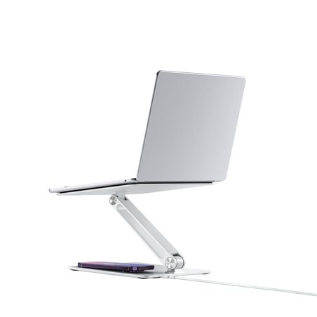 Alogic Elite Aluminum Laptop Stand Wireless Charger White
