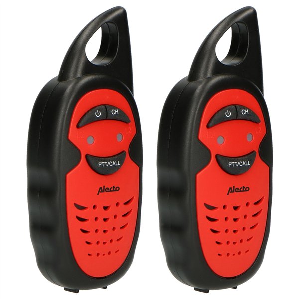Alecto Walkie Talkie Set of 2 for Kids, range 3 km, black/red