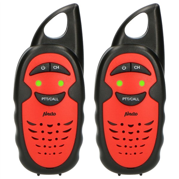 Alecto Walkie Talkie Set of 2 for Kids, range 3 km, black/red