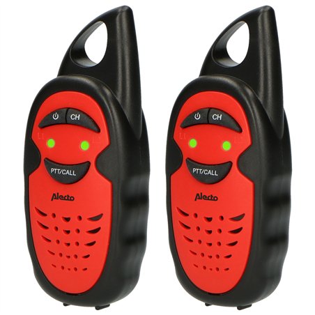 Alecto Walkie Talkie Set of 2 for Kids, range 3 km, black/red