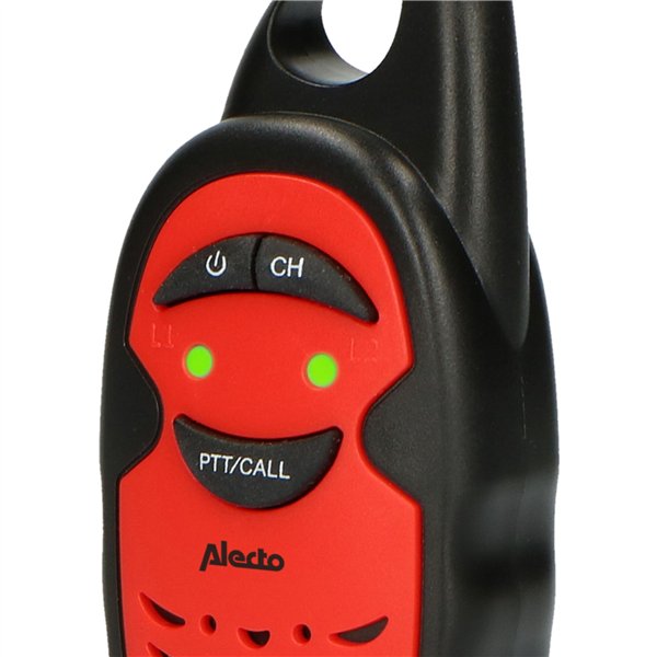Alecto Walkie Talkie Set of 2 for Kids, range 3 km, black/red