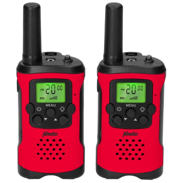 Alecto Walkie Talkie Set of 2 for Kids, range 7 km, red/black