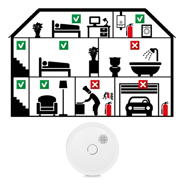 Alecto Wireless connectable smoke detector 10 year, 3 pack