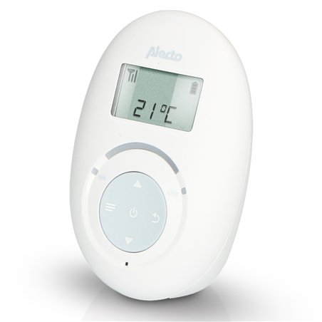 Alecto DECT Baby Monitor w.Full Eco Mode and diplay, white/blue