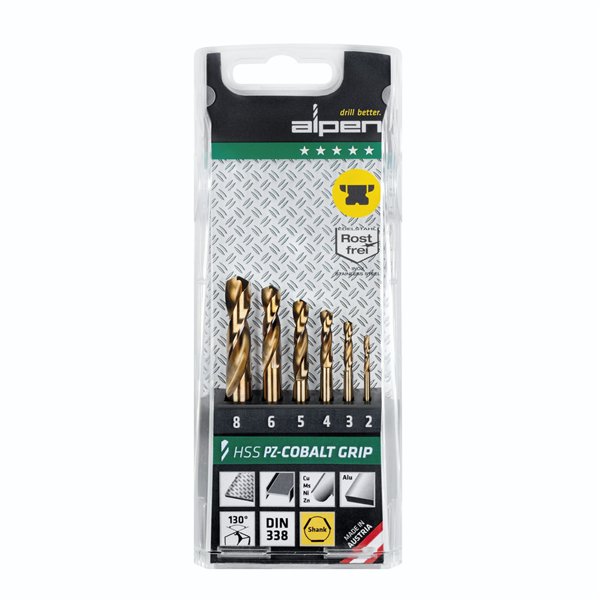 Alpen Cassette PZ HSS Cobalt 1897 3-kant TM 6, 6 pz.