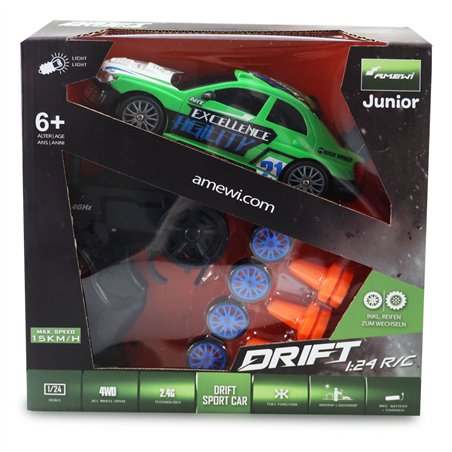 AMEWI Drift Sport Car 4WD 1:24 RTR verde