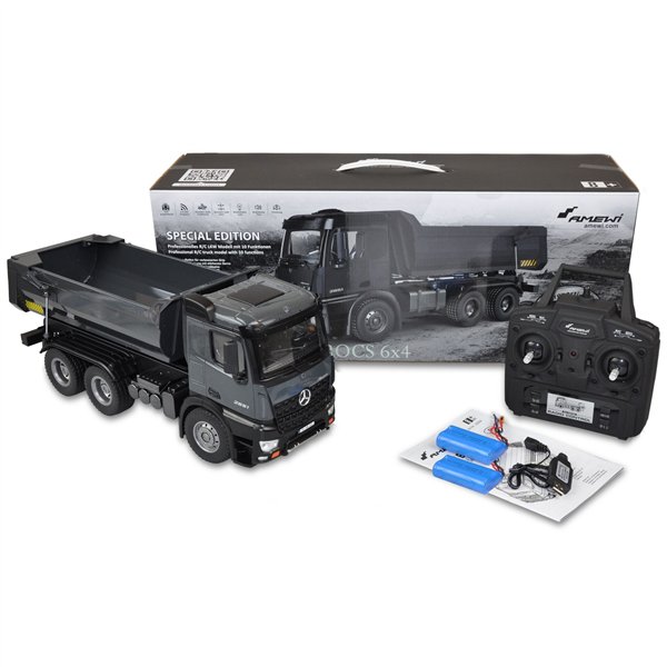 AMEWI Mercedes-Benz Arocs camion ribalt.PRO metallo V2 RTR 2,4GHz
