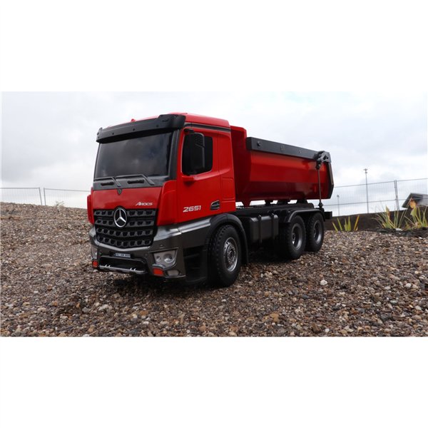 AMEWI Mercedes-Benz Arocs licen. camion ribalt. RTR rosso 2,4GHz