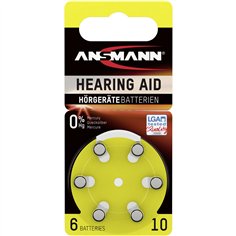 1x6 Ansmann Zinc-Air 10 (PR 70) batterie per apparecchi acustici