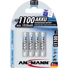1x4 Ansmann NiMH batteria 1100 Micro AAA 1050 mAh