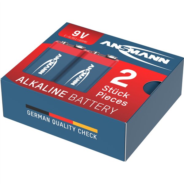 1x2 Ansmann Alkaline 9V-Block red-line                5015591