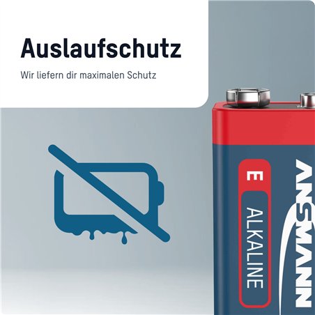 1x2 Ansmann Alkaline 9V-Block red-line                5015591