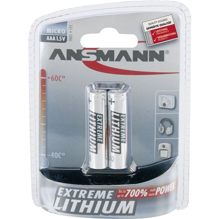 1x2 Ansmann Lithium Micro AAA LR 03 Extreme
