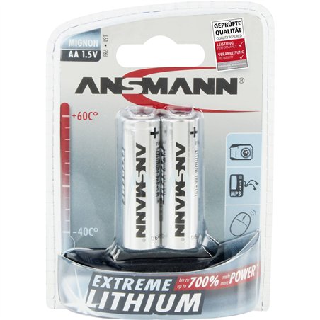 1x2 Ansmann Lithium Mignon AA LR 6 Extreme