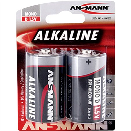 1x2 Ansmann Alkaline Mono D LR 20 red-line         1514-0000
