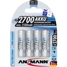 1x4 Ansmann batteria 2700 Mignon AA 2500 mAh