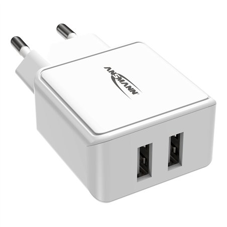 Ansmann Home caricabatt. HC212 2xUSB 2400mA bian.