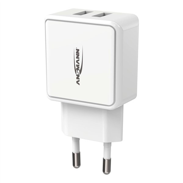 Ansmann Home caricabatt. HC212 2xUSB 2400mA bian.