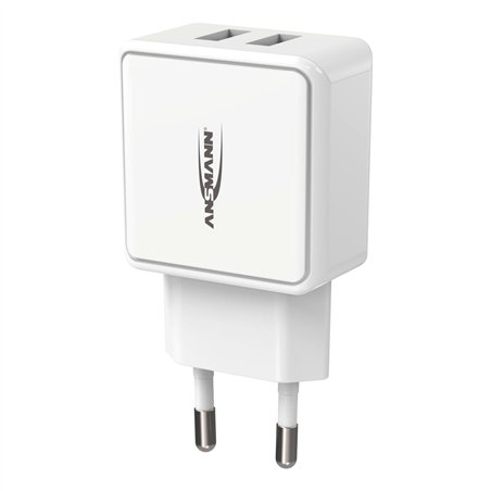Ansmann Home caricabatt. HC212 2xUSB 2400mA bian.