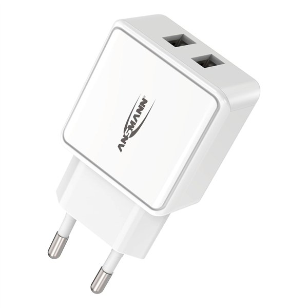 Ansmann Home caricabatt. HC212 2xUSB 2400mA bian.
