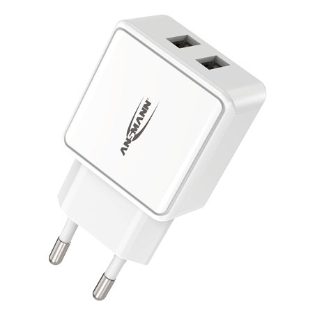 Ansmann Home caricabatt. HC212 2xUSB 2400mA bian.