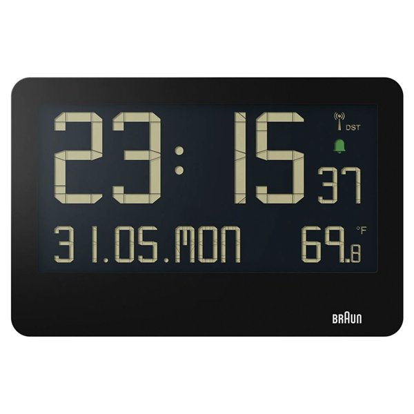 Braun BC 14 nero orologio parete radiocontr. dig.