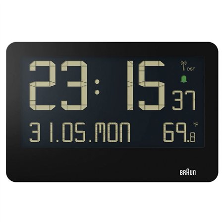 Braun BC 14 nero orologio parete radiocontr. dig.