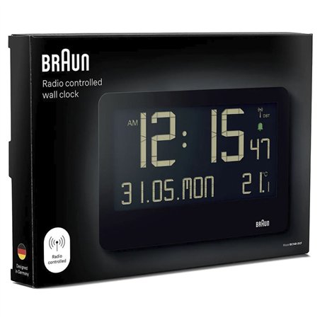Braun BC 14 nero orologio parete radiocontr. dig.