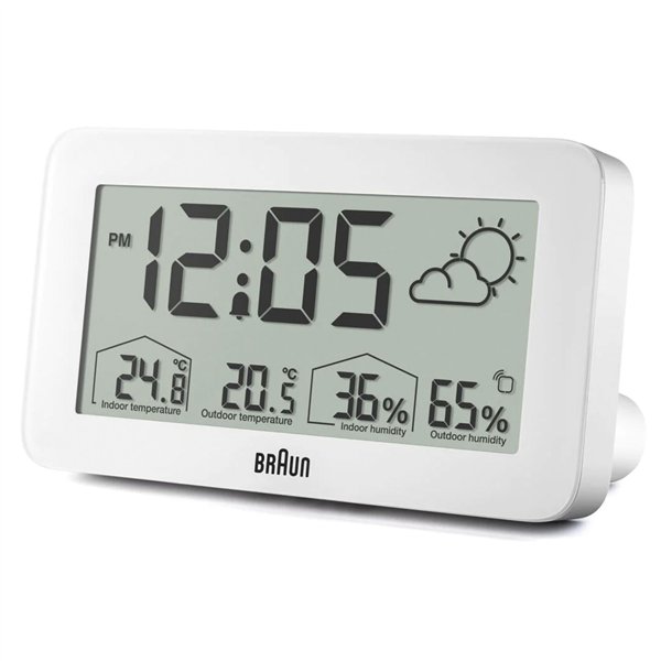 Btaun BC 13 W DCF stazione meteo radiocontr. bian.