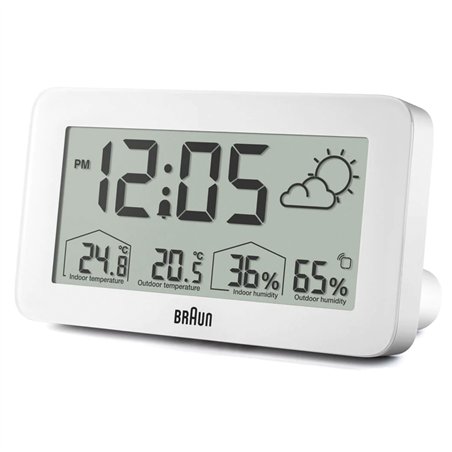 Btaun BC 13 W DCF stazione meteo radiocontr. bian.