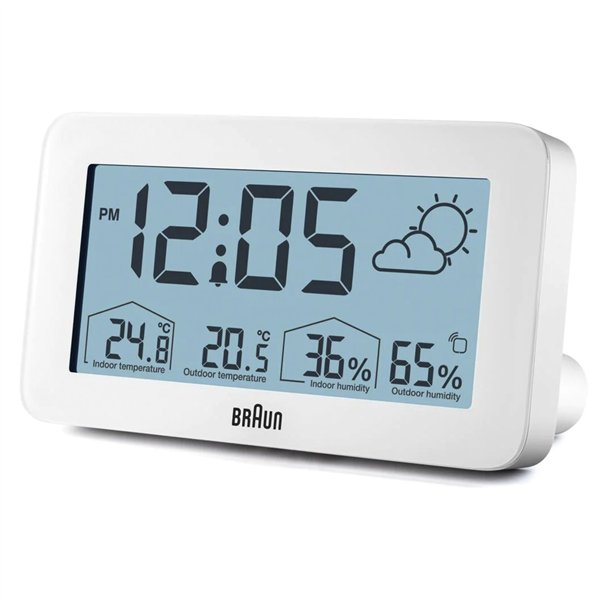 Btaun BC 13 W DCF stazione meteo radiocontr. bian.