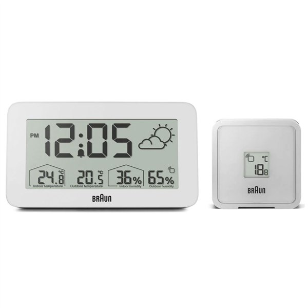 Btaun BC 13 W DCF stazione meteo radiocontr. bian.