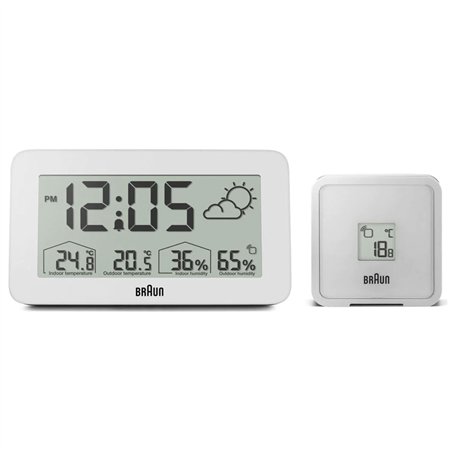 Btaun BC 13 W DCF stazione meteo radiocontr. bian.