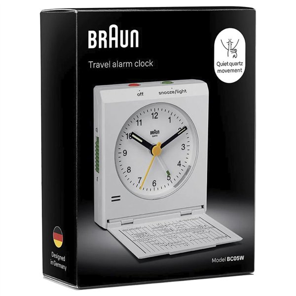 Braun BC 05 W sveglia pieghevole quarzo, bian.