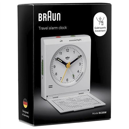 Braun BC 05 W sveglia pieghevole quarzo, bian.