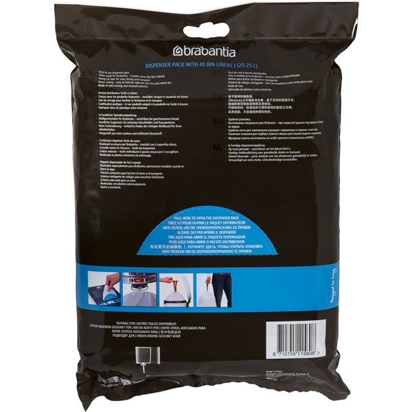 Brabantia PerfectFit sacchi immondizia tipo J 20-25 L,40 pz.