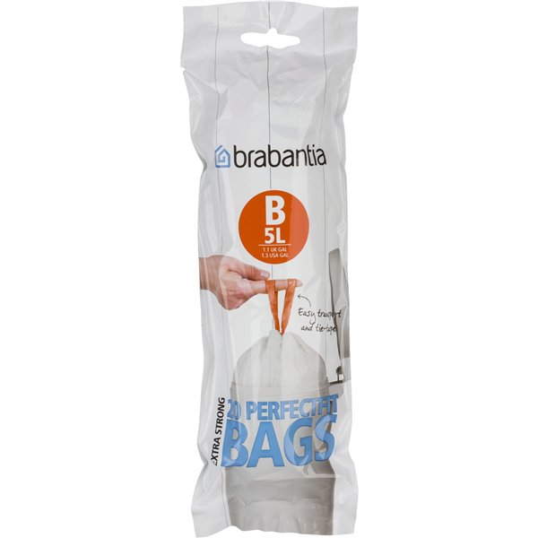 Brabantia PerfectFit sacchetti spazzatura tipo B, 5 L, 20 pz.