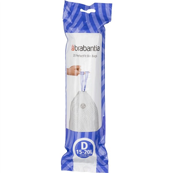 Brabantia PerfectFit sacchetti spazzatura t. D, 15-20 L, 20 pz.