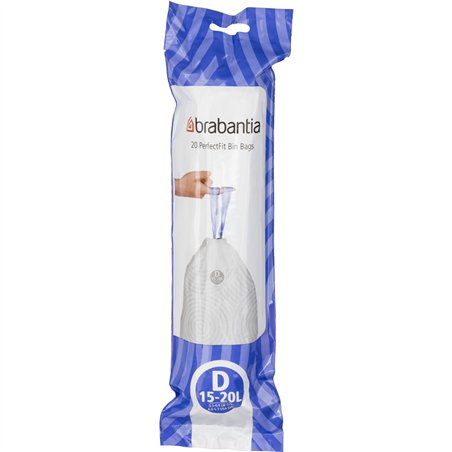 Brabantia PerfectFit sacchetti spazzatura t. D, 15-20 L, 20 pz.