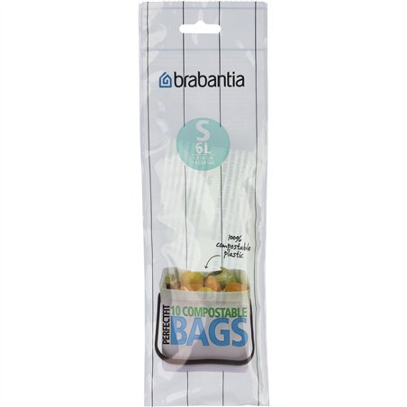 Brabantia PerfectFit sacchetti compostabili tipo S, 6 L, 10 pz.