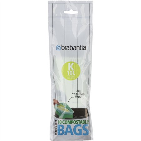 Brabantia PerfectFit sacchetti compostabili t.K,10 L, 10 pz.