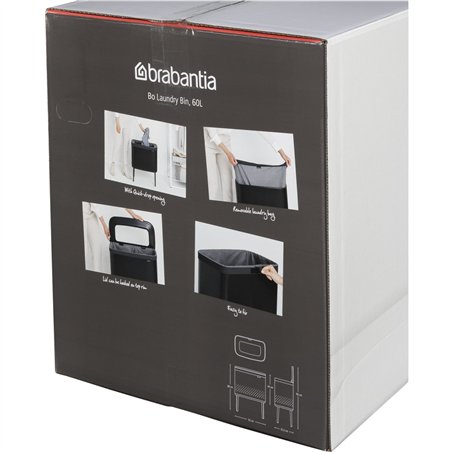 Brabantia Bo cesto portabiancheria 60 L nero