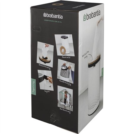 Brabantia portabiancheria 35L grigio scuro / bianco