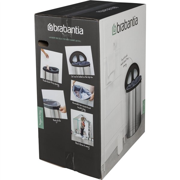 Brabantia cesto portabiancheria, 55 L grigio scuro / bianco