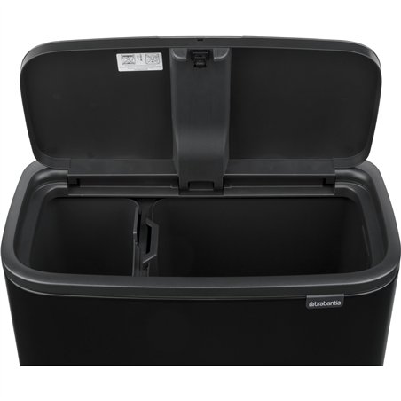 Brabantia pattum. Bo Touch Bin nero opaco,  11 + 23 L