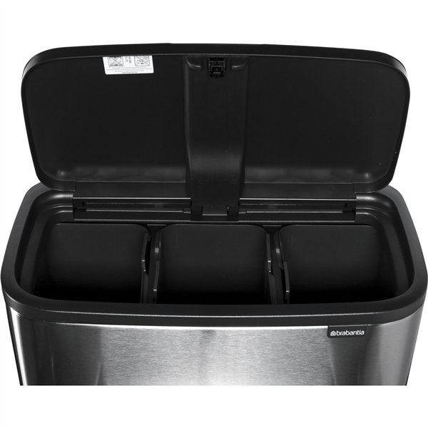 Brabantia pattum. Bo Touch Bin acciaio opaco FPP, 11 + 23 L