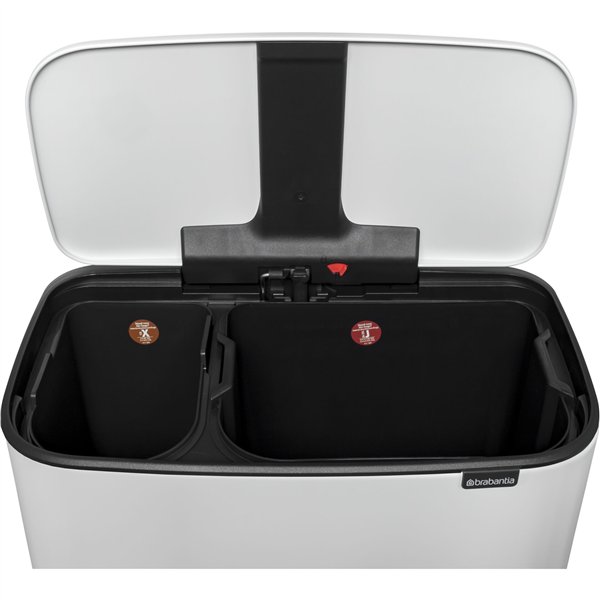 Brabantia Bo pattumiera a pedale bianco, 11 + 23 L