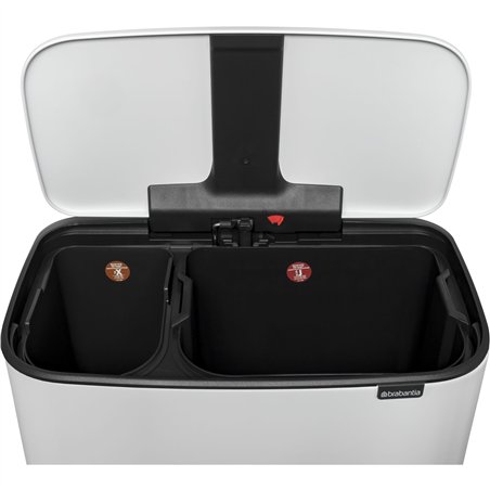 Brabantia Bo pattumiera a pedale bianco, 11 + 23 L